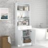 Bathroom Storage Cabinet, Cabinet with Two Doors and Drawers, Adjustable Shelf, Three-layer Open Shelf, MDF Board