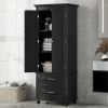 Tall Storage Cabinet with Two Drawers for Bathroom/Office