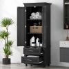 Tall Storage Cabinet with Two Drawers for Bathroom/Office