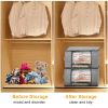 2Pcs Clothes Storage Bag 90L Large Capacity Foldable Closet Organizer w/ Thick Fabric Clear Window Dual-Zipper